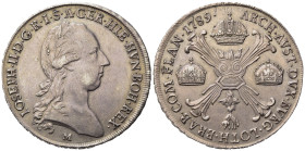 MILANO. Giuseppe II d'Asburgo - Lorena, Imperatore e Duca di Milano (1780-1790). Crocione 1789. Ag (29,52 g). MIR 459/4. qSPL