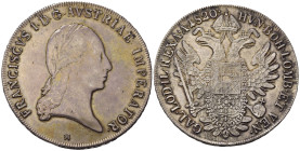 MILANO. Francesco I d'Asburgo - Lorena (1815-1835). Tallero di convenzione 1820. Ag (27,88 g). MIR 513/2; Crippa 22/B. BB+/qSPL