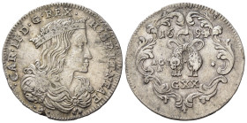 NAPOLI. Carlo II di Spagna (1674-1700). Tarì da 20 grana 1694. Ag. Magliocca 25. BB+