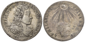 NAPOLI. Filippo V di Borbone (1700-1707). Tarì 1701. Ag. Busto con testa nuda a d. - Sole con raggi illumina il globo. Magliocca 74. BB+