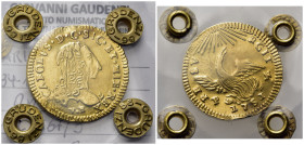 PALERMO. Carlo di Borbone (1734-1759). Regno di Sicilia. Oncia d'oro 1751 sigle PN. Au. MIR 567/3. Periziata Gaudenzi Spl+/qFDC