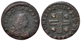 Savoia. Carlo Emanuele III (1730-1773). Torino. Monetazione per la Sardegna. 1/2 Cagliarese. Cu (1,00 g). BB+