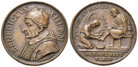 MEDAGLIE PAPALI. Benedetto XIII (1724-1730). Medaglia "Lavanda dei piedi del giovedì santo". AE (13,52 g - 31,44 mm) Opus Travani. BB+