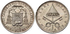 Medaglie Papali. Sede Vacante 1829. Medaglia coniata, emessa per la Sede Vacante del 1829 dal Governatore di Roma e Vice Camerlengo del Conclave Monsi...