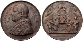 Medaglie Papali. Pio IX (1846-1878). Medaglia anno XV - La Cattedra di San Pietro. AE 33,65 g) Opus Bianchi. Bartolotti E 860. FDC