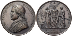 Medaglie Papali. Pio IX (1846-1878). Medaglia anno I - Possesso del Laterano. AE (42,43 g). Bart. I-35. qFDC
