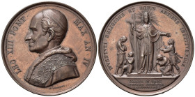 Medaglie Papali. Leone XIII (1878-1903). Medaglia 1881 anno IV - Scuola di belle arti. AE (38,30 g). Modesti 47. Rara. qFDC