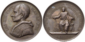 Medaglie Papali. Leone XIII (1878-1903). Medaglia 1890 anno XIII - La negazione della libertà della chiesa di Roma.AE (38,88 g). Bartolotti E 890. Rar...
