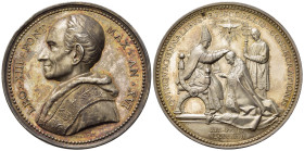 Medaglie Papali. Leone XIII (1878-1903). Medaglia anno XVI "50° Consacrazione Episcopale". Ag (36,00 g) Opus Bianchi. Modesti 360. SPL+