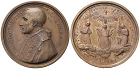 Medaglie Papali. Benedetto XV (1914-1922). Medaglia 1920 anno VI - Canonizzazione del 1920. AE (33,72 g). Bartolotti E 920. Rara. FDC