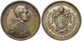 Medaglie Papali. Benedetto XV (1914-1922). Medaglia anno I "Elezione al Pontificato". Ag (39,00 g). Opus Bianchi. CM 167. SPL+