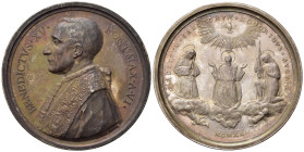 Medaglie Papali. Benedetto XV (1914-1922). Medaglia anno VI "Canonizzazione del 1920". Ag (34,87 g). Opus Mistruzzi. CM 185. SPL+