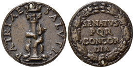 Medaglie Rinascimentali. Marcantonio Colonna e Giulia Orsini. Medaglia fusa 1552. AE (23,12 g - 33,97 mm). La medaglia fu eseguita a celebrazione dell...