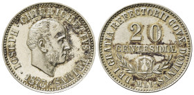 MILANO. Giuseppe Chierichetti. Gettone Caffè Cova 20 centesimi 1877. Ag (2,84 g). SPL+
