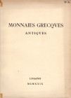 RATTO R. – Lugano, 24 – Juin, 1929. Collection ED. ROGERS. Monnaies grecques antiques, Monnaies d’Athenes. Pp. 36, nn. 545, tavv. 25. Ril. \ pelle con...