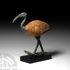 Egyptian Walking Ibis Figure
Late Period-Ptolemaic Period, 664-30 B.C. A wood and copper-alloy figure of a sacred (African) ibis (threskiornis aethio...