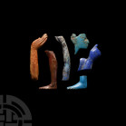 Egyptian Glass Inlay Collection
Late Period-Ptolemaic Period, 664-30 B.C. A group of six anatomical glass inlays comprising: a blue right hand and wr...