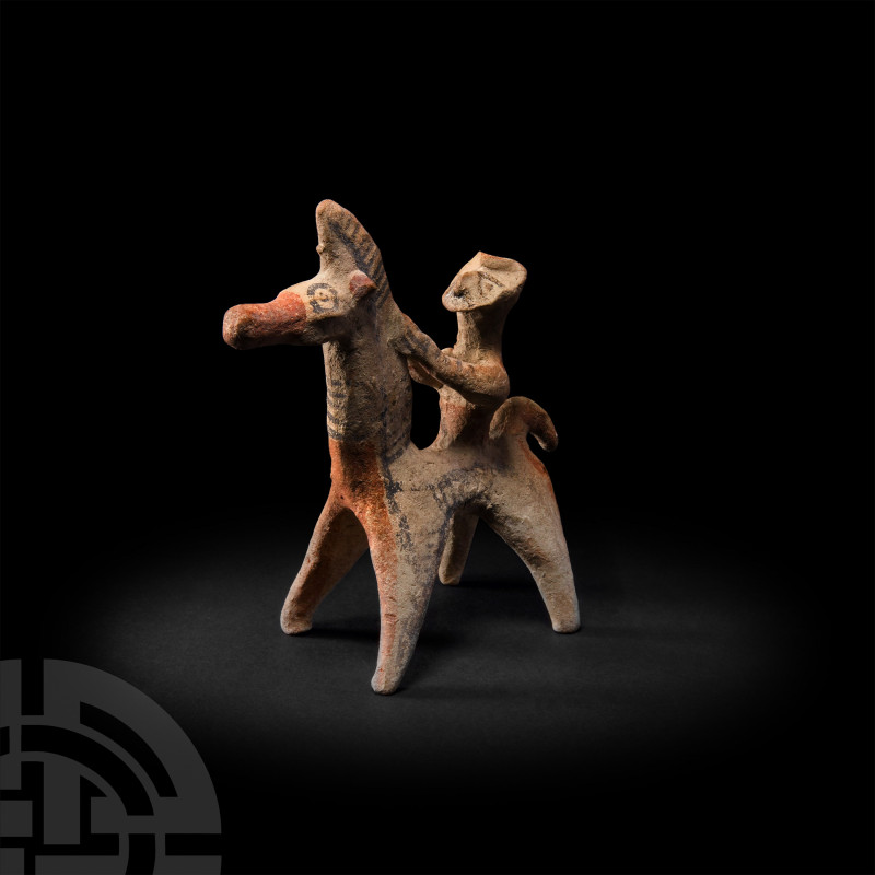 Cypriot Horse and Rider Figure
8th-6th century B.C. A terracotta horse and ride...