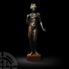 Large Roman Statuette of Venus Anadyomene
1st-2nd century A.D. A bronze statuette of Venus (Greek Aphrodite), the goddess of love, rising from the se...