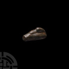 Neo-Babylonian Bronze Duck Weight
Mid 1st millennium B.C. A bronze duck weight with simple detailing to the head and beak. 83 grams, 47 mm (1 7/8 in....
