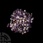 Natural History - 100 Polished Amethyst Pieces
. A group of 100 polished amethyst specimens. 375 grams total, 15-36 mm (1/2 - 1 1/2 in.). From Brazil...