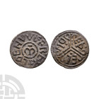 Anglo-Saxon Coins - Coenwulf - Canterbury / Ethelmod - Tribrach Penny
796-805 A.D. BMC type 93. Obv: Mercian M at centre with bar above and +COENVVL:...