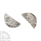 Norman Coins - Henry I - Ipswich(?) / Uncertain Moneyer - Quadrilateral Cut Halfpenny
1125-1135 A.D. BMC type XV. Obv: facing bust with HENRICVS lege...