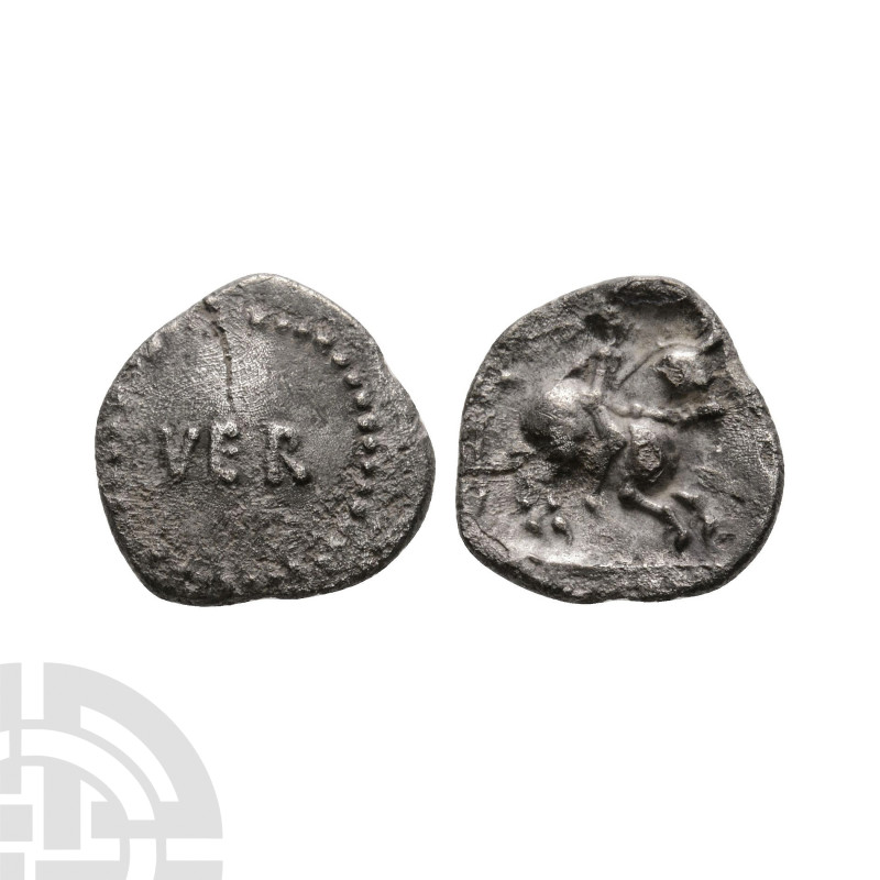 Celtic Iron Age Coins - Catuvellauni - Tasciovanus - Regal Rider AR Unit
25 B.C...