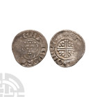 English Medieval Coins - John - Canterbury / Samuel - 'Ornamental Letters' Short Cross Penny
1204-1209 A.D. Class 5b2. Obv: facing bust with HENRICVS...