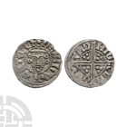 English Medieval Coins - Henry III - London / Nicole - Long Cross Penny
1248-1250 A.D. Class 2b. Obv: facing bust with HENRICVS REX TERCI legend. Rev...