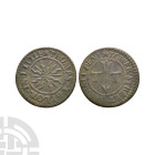 English Tokens - 17th Century - Lower Tower Street / Taylor - Token Halfpenny
17th century A.D. London, Lower Tower Street, Thomas Taylor. Obv: radia...