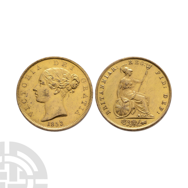 English Milled Coins - Victoria - 1853 - 'Peck Collection' Gilded Halfpenny
Dat...
