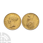 English Milled Coins - Victoria - 1853 - 'Peck Collection' Gilded Halfpenny
Dated 1853 A.D. Obv: profile bust with date below and VICTORIA DEI GRATIA...