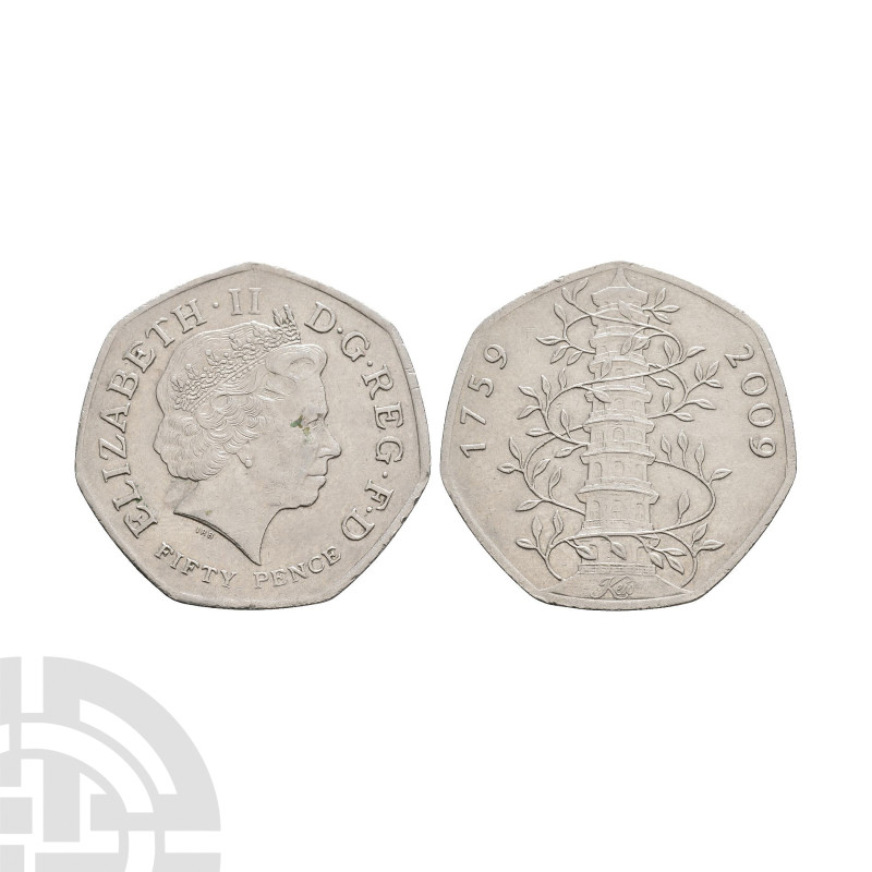 English Milled Coins - Elizabeth II - 2009 - Kew Gardens 50 Pence
Dated 2009 A....