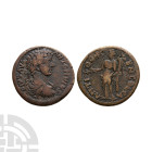 Ancient Roman Provincial Coins - Caracalla - Antioch - Genius Bronze
196-201 A.D. Pisidia mint. Obv: PIVS AV ANTONINVS legend with laureate and cuira...