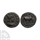 Ancient Roman Provincial Coins - Autonomous Issues - Troas - Horse Bronze
138-268 A.D. Alexandria Troas mint. Obv: AVG OTR legend with turreted head ...