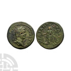 Ancient Roman Provincial Coins - Caracalla - Moesia Inferior - Serapis Bronze
198-217 A.D. Marcianopolis mint. Obv: laureate bust right. Rev: MAKIANO...