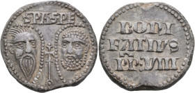 ITALY. Papal States. Boniface VIII (Benedetto Caetani), 1294-1303. Seal or Bulla (Lead, 35 mm, 39.61 g, 1 h), Holy See in Rome. S PA S PE Nimbate faci...