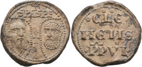 ITALY. Papal States. Clement VI (Pierre Roger de Beaufort), 1342-1352. Seal or Bulla (Lead, 39.5 mm, 50.95 g, 1 h), Avignon. S PA S PE Nimbate facing ...