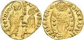 ITALY. Papal States. Roman Senate, Anonymous, 14th-15th century. Ducato (Gold, 21 mm, 3.55 g, 2 h), Rome. S PETRVS : - ATOR · VRBIS / SEn Saint Peter,...