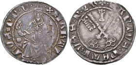 ITALY. Papal States. Martin V (Oddone Colonna), 1417-1431. Grosso (Silver, 26 mm, 3.28 g, 6 h), Rome. · MARTI-nVS · PP · V · Martin seated facing on t...