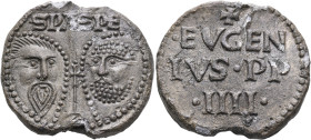ITALY. Papal States. Eugene IV (Gabriele Condulmer), 1431-1447. Seal or Bulla (Lead, 37.5 mm, 43.75 g, 12 h), Rome. S PA S PE Nimbate facing heads of ...