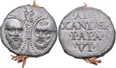 ITALY. Papal States. Alexander VI (Rodrigo Borgia), 1492-1503. Seal or Bulla (Lead, 36.5 mm, 44.94 g, 12 h), Rome. S / P/A - S/ P/E Nimbate facing hea...