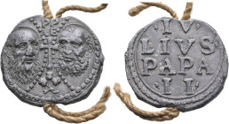 ITALY. Papal States. Julius II (Giuliano Della Rovere), 1503-1513. Seal or Bulla (Lead, 35 mm, 38.76 g, 12 h), Rome. S / P/A - S/ P/E Nimbate facing h...