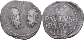 ITALY. Papal States. Paul III (Alessandro Farnese), 1534-1549. Seal or Bulla (Lead, 42 mm, 47.89 g, 12 h), struck from dies prepared by Benevenuto Cel...
