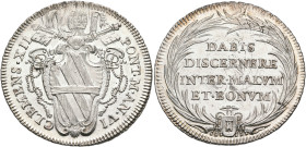 ITALY. Papal States. Clement XII (Lorenzo Corsini), 1730-1740. Testone (Silver, 30 mm, 8.49 g, 12 h), Rome, Anno VI = 1735. CLEMENS · XII · PONT · M ·...