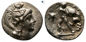 Calabria. Tarentum circa 325-280 BC. Diobol AR