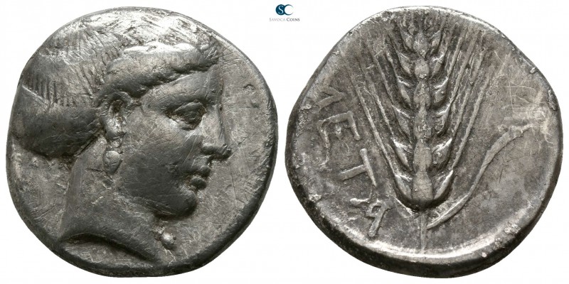 Lucania. Metapontion circa 400-340 BC. 
Nomos AR

18mm., 7,01g.

Head of De...