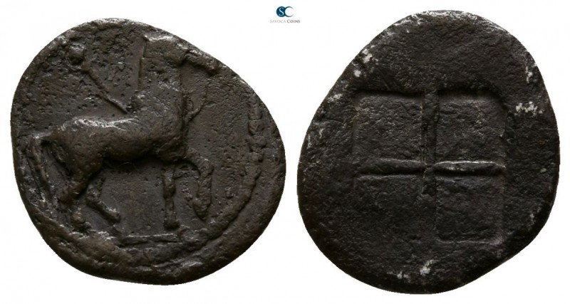 Kings of Macedon. Alexander I 498-454 BC. 
Diobol AR

11mm., 0,87g.

Horse ...