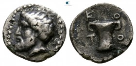 Kings of Thrace. Uncertain mint. Kotys I 382-359 BC. Obol AR